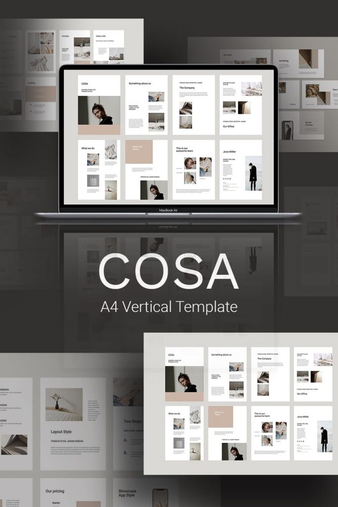 COSA - Vertical Powerpoint Template by MasterBundles Pinterest Collage Image.