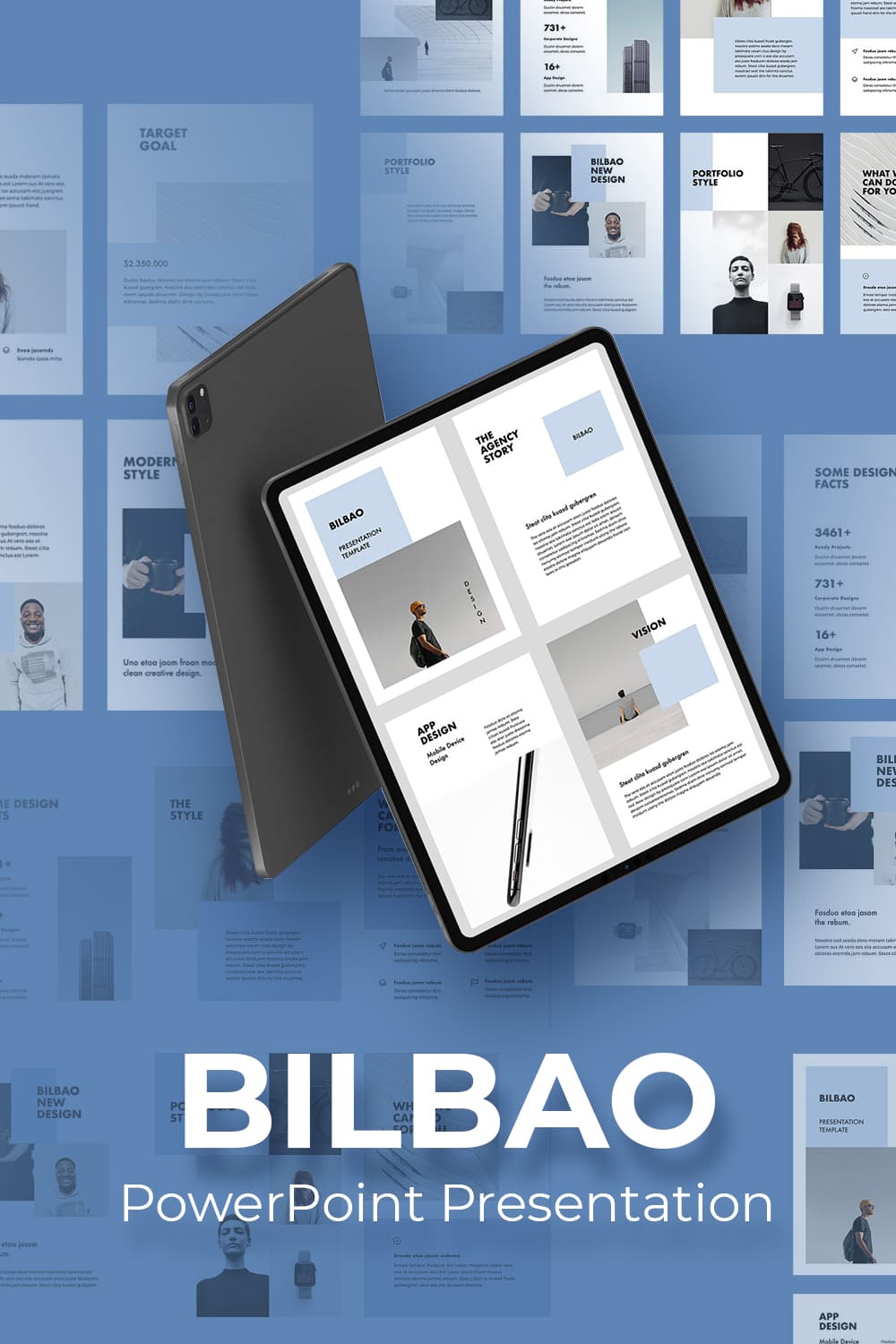 BILBAO Vertical Powerpoint Template by MasterBundles Pinterest Collage Image.