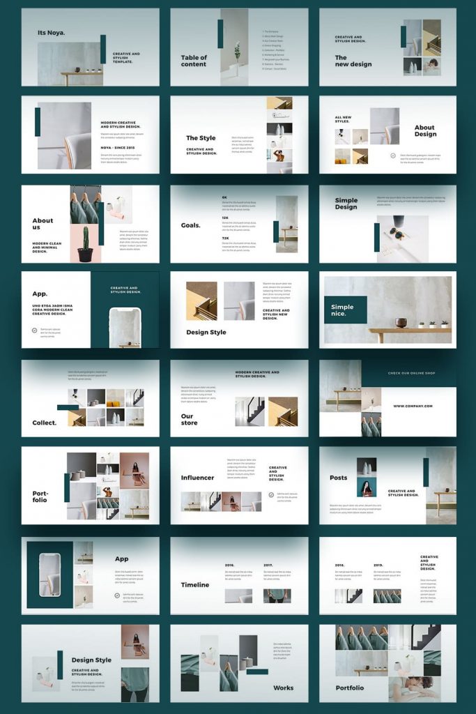 NOYA - Powerpoint Template by MasterBundles Pinterest Collage Image.