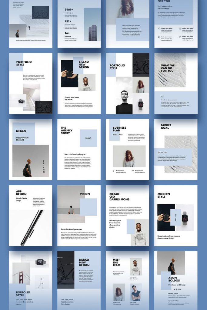 BILBAO Vertical Powerpoint Template by MasterBundles Pinterest Collage Image.