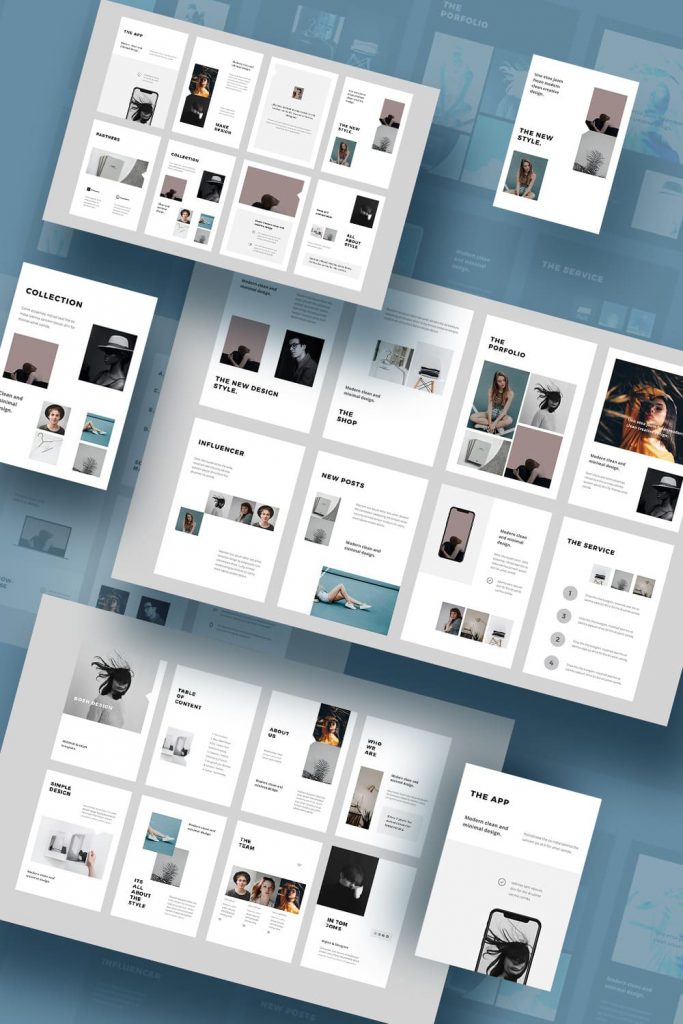 BOSH Google Slides Vertical Template by MasterBundles Pinterest Collage Image.