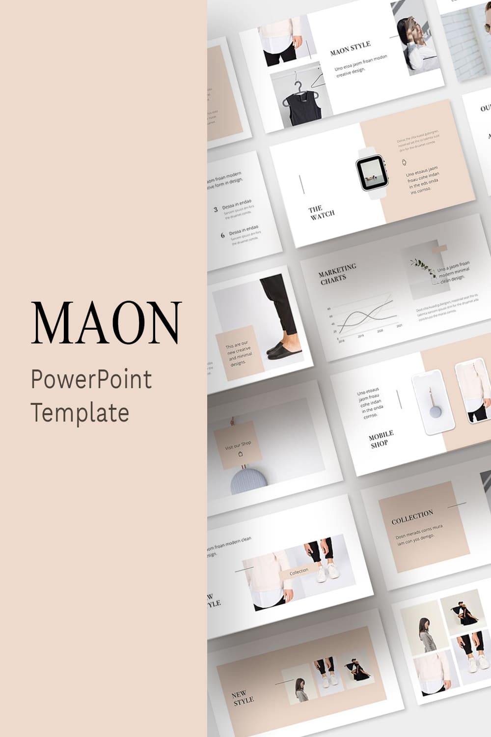 MAON - Powerpoint Template by MasterBundles Pinterest Collage Image.