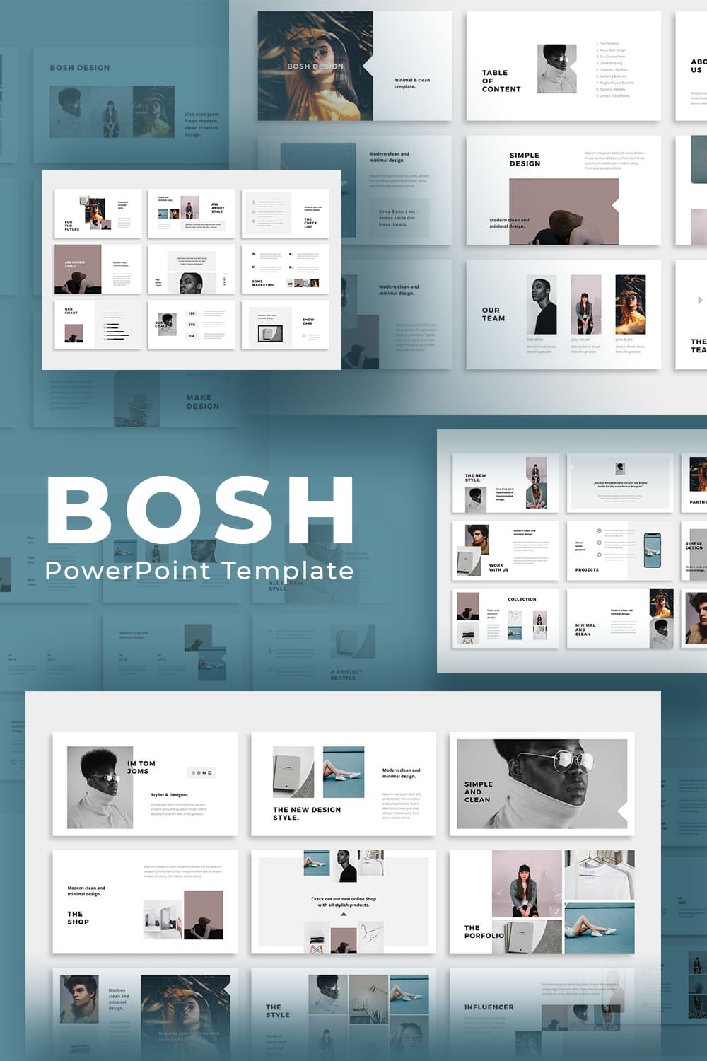 BOSH - Powerpoint Template by MasterBundles Pinterest Collage Image.