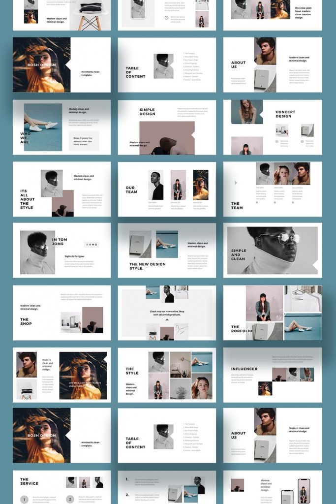 BOSH - Powerpoint Template by MasterBundles Pinterest Collage Image.