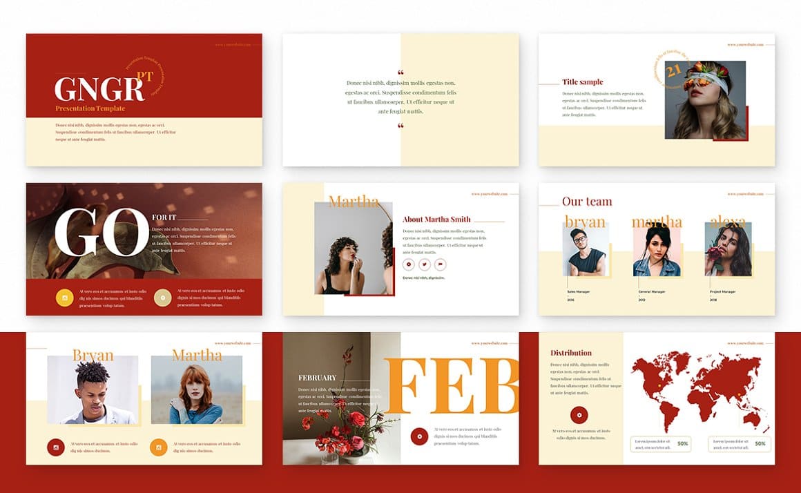 Ginger January Powerpoint Templates | Master Bundles