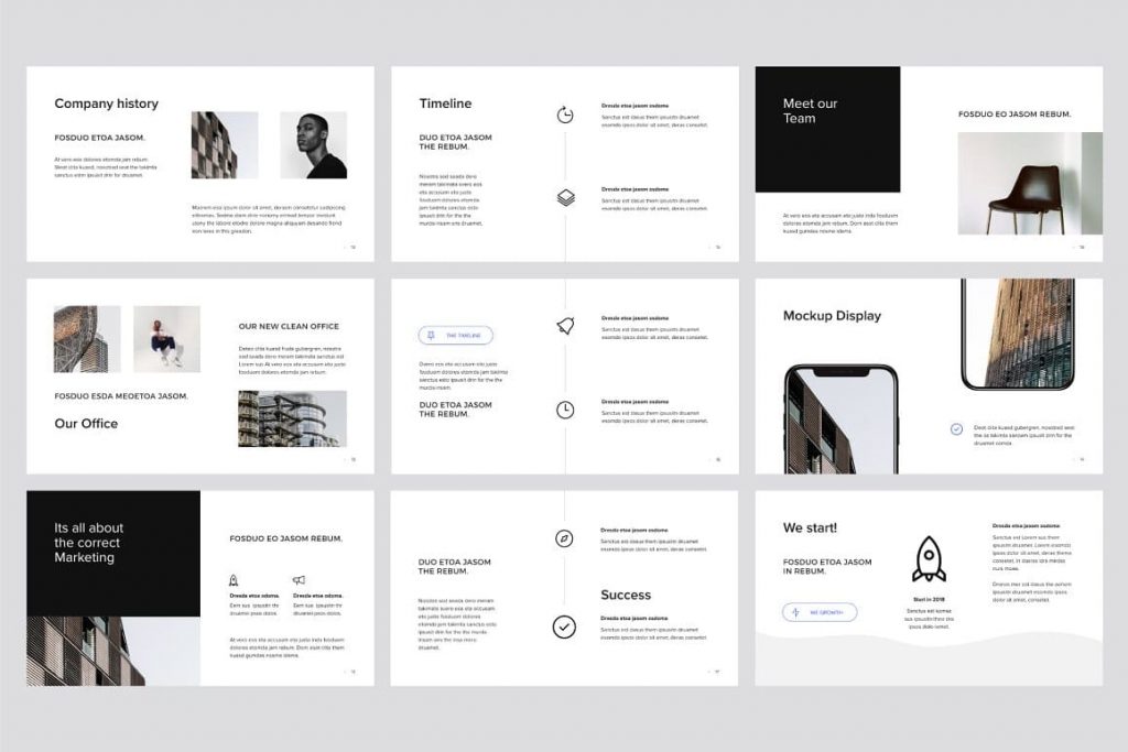 115+ Unique, Modern & Creative MURO Slides - Powerpoint Template.