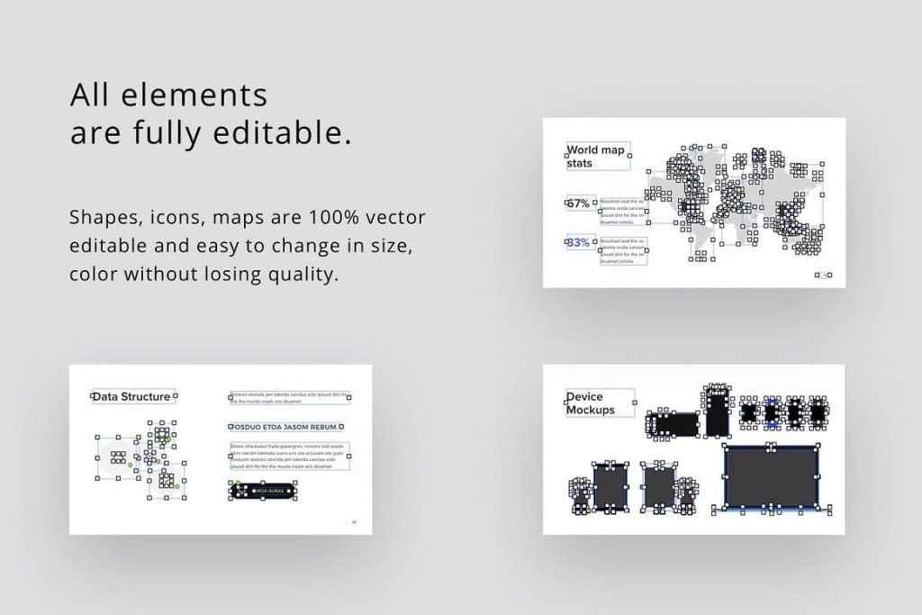 All presentation elements are fully editable. All presentation elements are fully editable.
