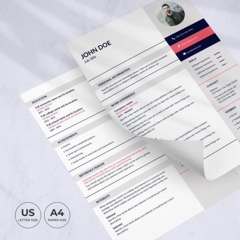 Art Gallery Resume Template CV preview image.