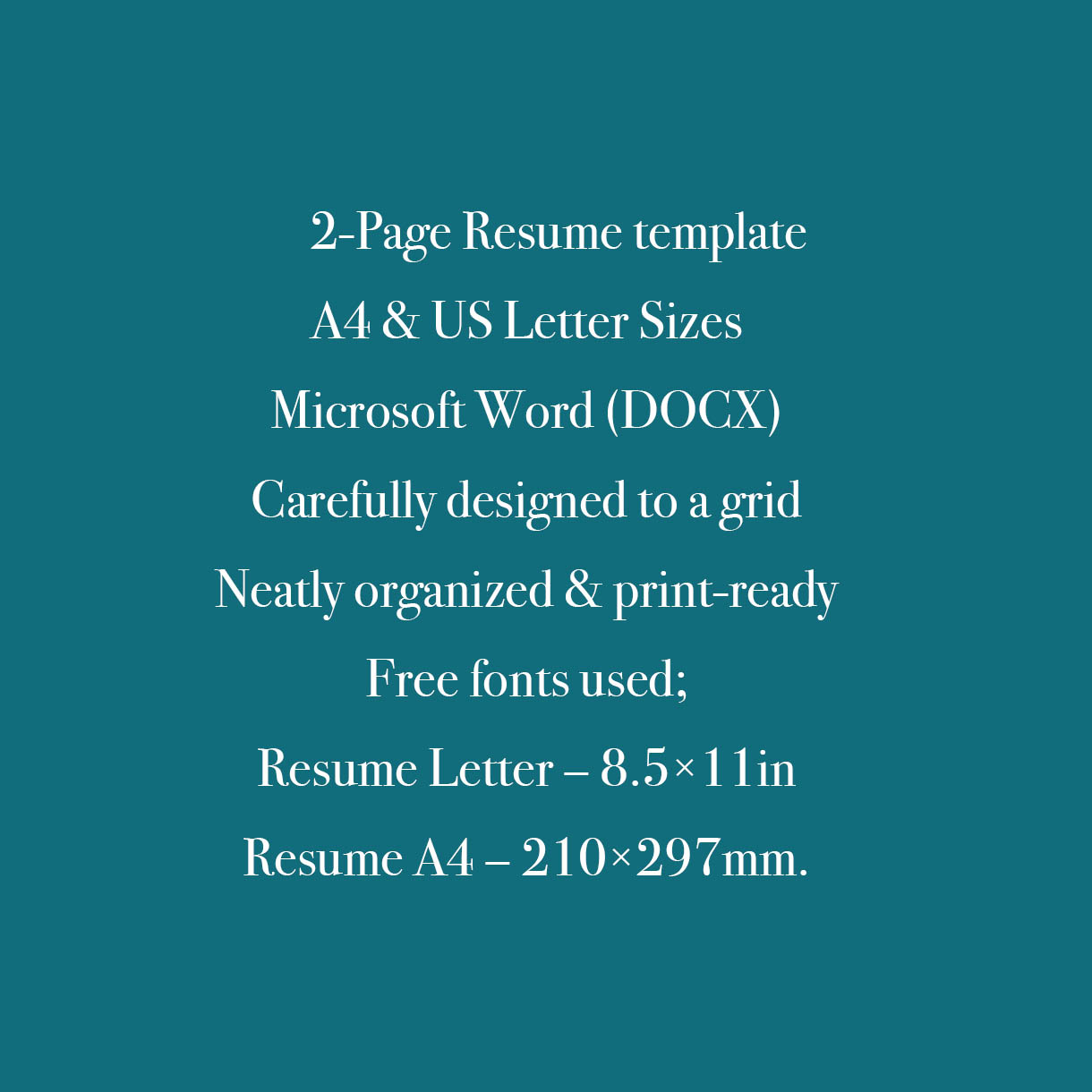Hotel Resume Template CV cover image.