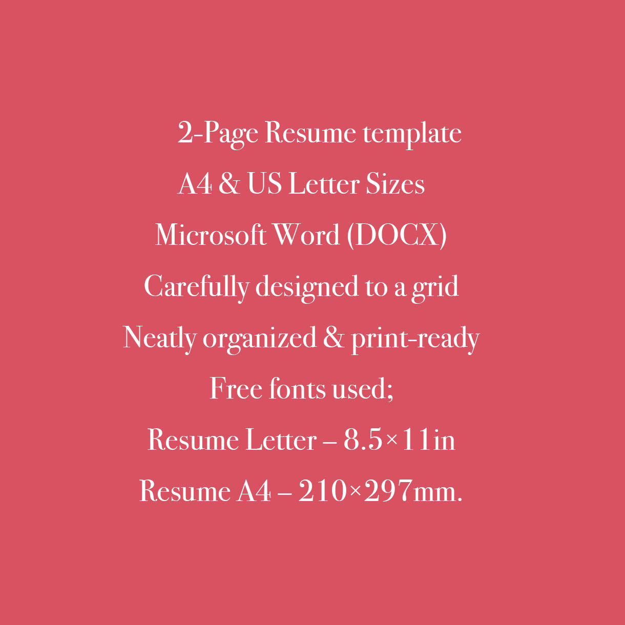 Red background with the words resume and a red background with the words resume and.
