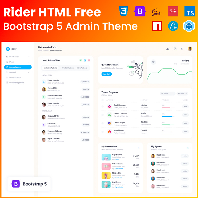 Rider HTML Free - Bootstrap 5 Admin Theme cover image.