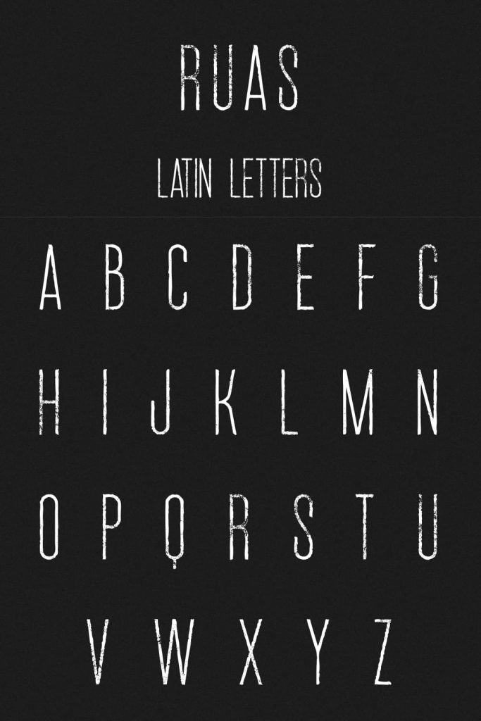 MasterBundles Pinterest Preview for Grunge Font Free Latin Letters.