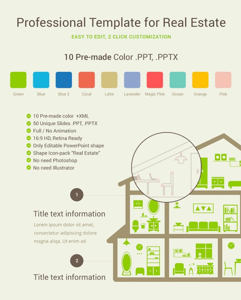 10 Real Estate PowerPoint Template Color Schemes.