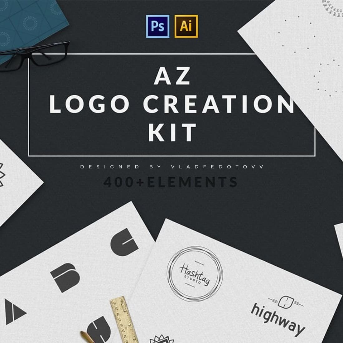 Logo Creation Kit 409 Elements – just 5 cover image.