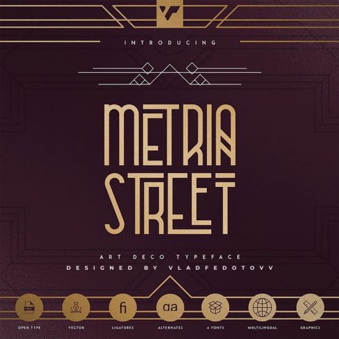 Metria Street – Art Deco Typeface cover image.