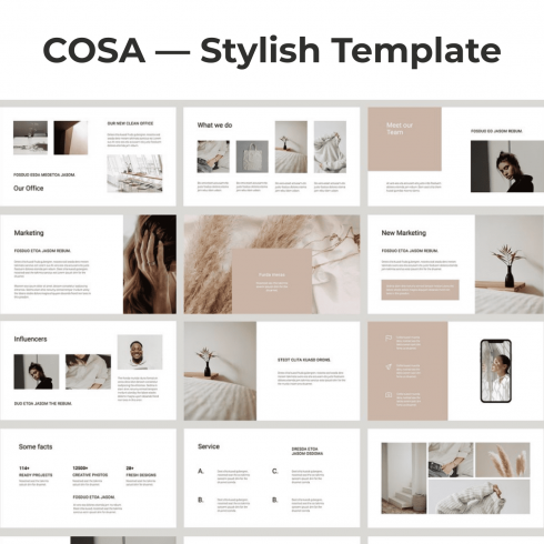 COSA - Keynote Style Template by MasterBundles Collage Image.