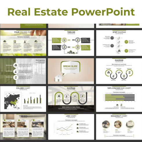 Real Estate PowerPoint Template by MasterBundles Collage Image.
