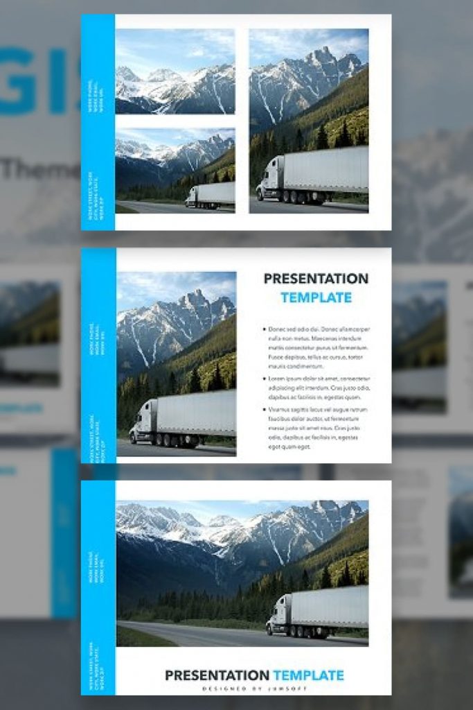 Logistics PowerPoint Theme by MasterBundles Pinterest Collage Image.
