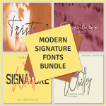 Modern Signature Fonts Bundle preview image.