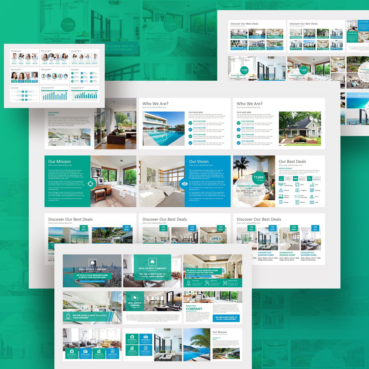Real Estate PowerPoint Template by MasterBundles Collage Image.