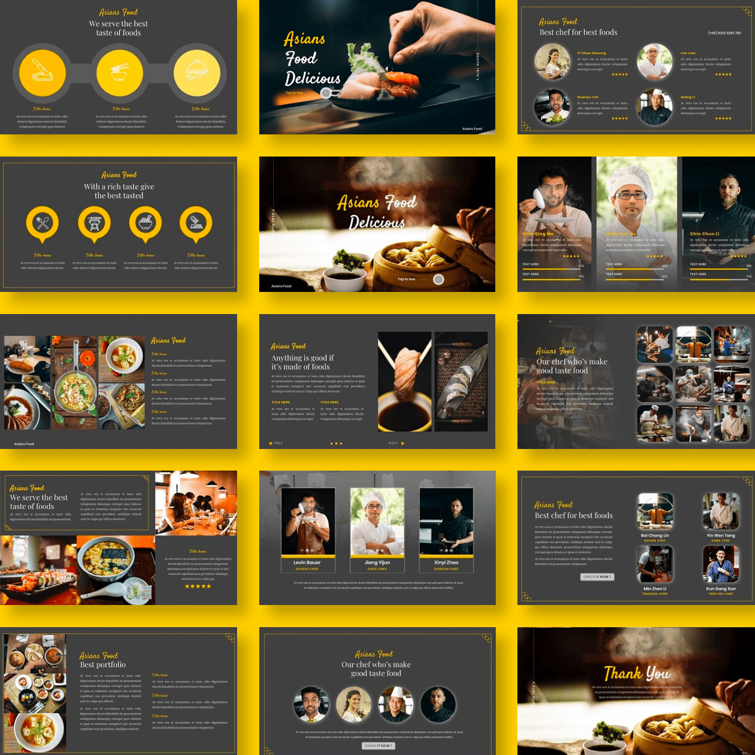 Asians Food - Food PowerPoint by MasterBundles Collage Image.