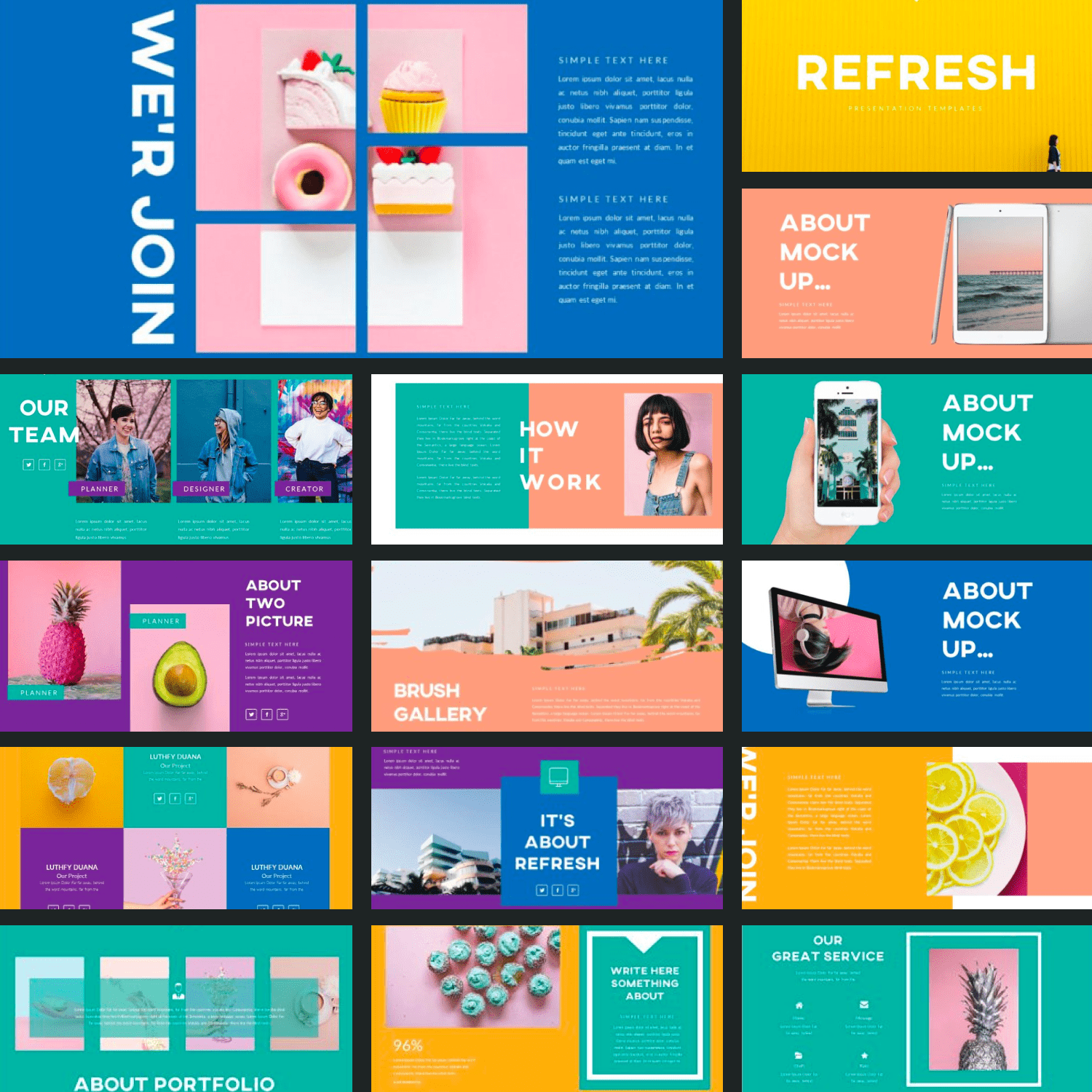 Refresh Powerpoint Template by MasterBundles Collage Image.