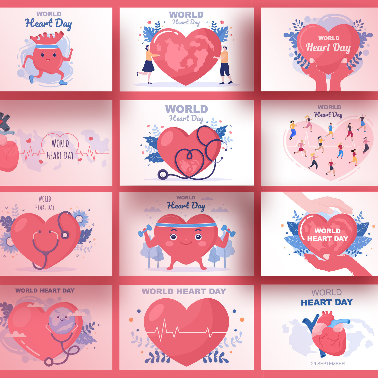 20 World Heart Day Illustrations cover image.