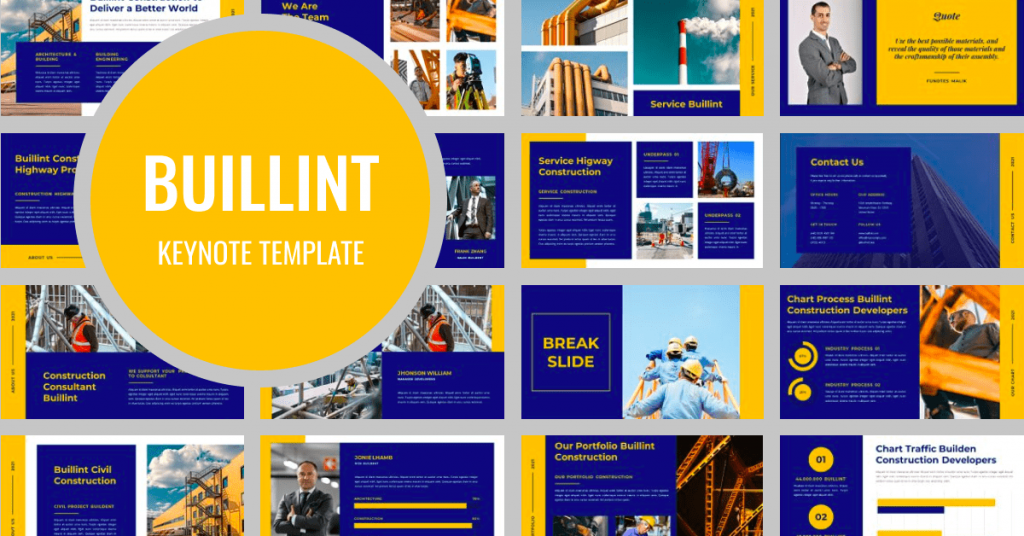 BUILLINT Keynote Template by MasterBundles Facebook Collage Image.