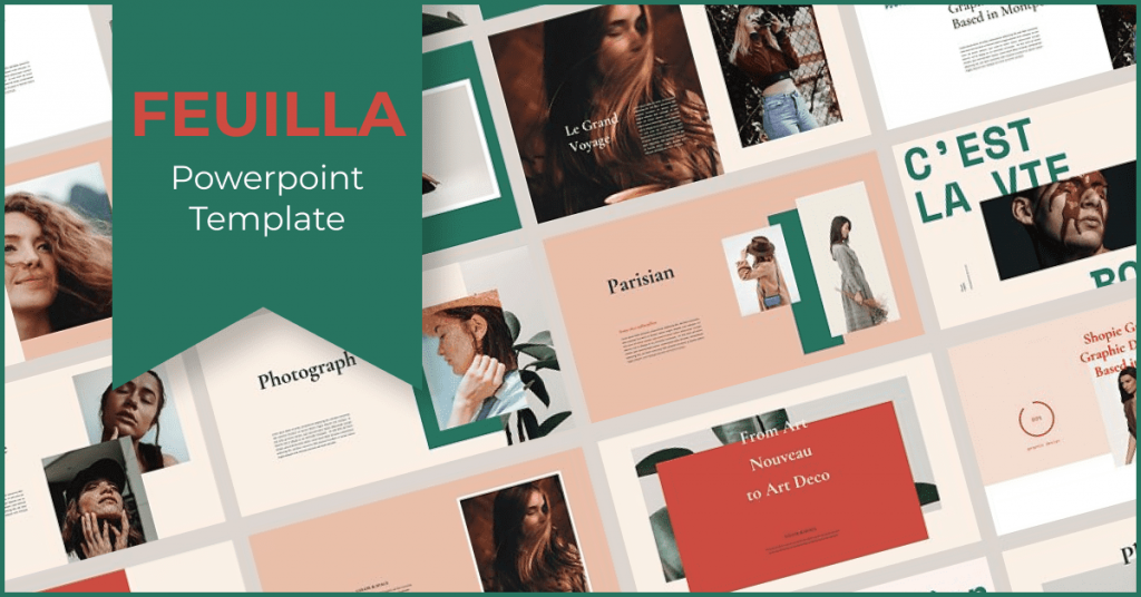 FEUILLA - Powerpoint Template by MasterBundles Facebook Collage Image.