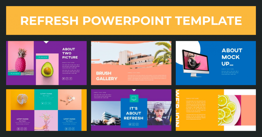 Refresh Powerpoint Template by MasterBundles Facebook Collage Image.