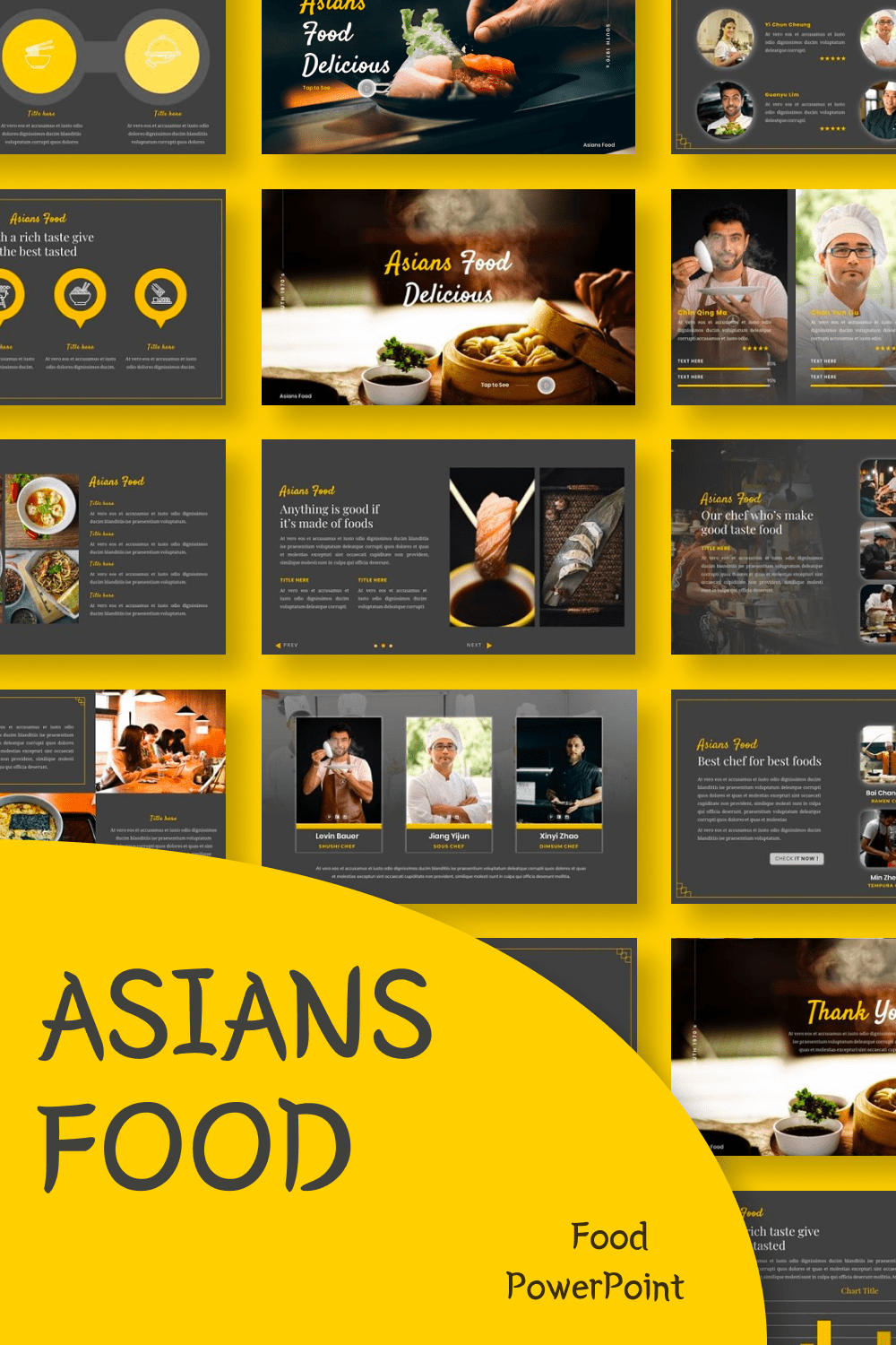 Asians Food - Food PowerPoint by MasterBundles Pinterest Collage Image.