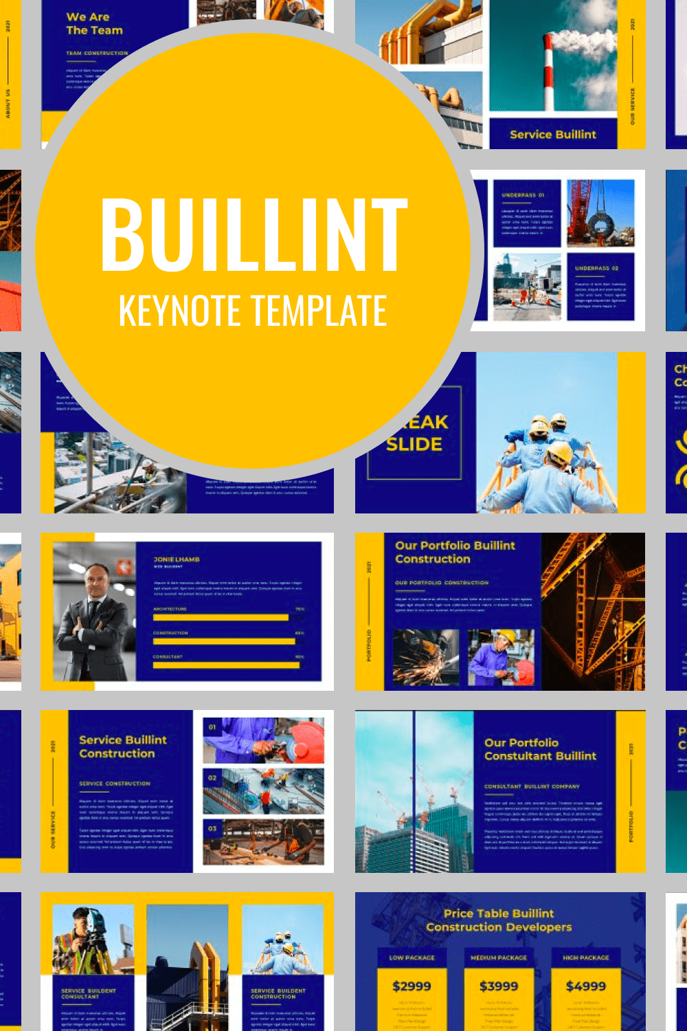 BUILLINT Keynote Template by MasterBundles Pinterest Collage Image.