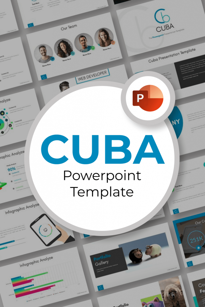 Cuba - Powerpoint Template by MasterBundles Pinterest Collage Image.