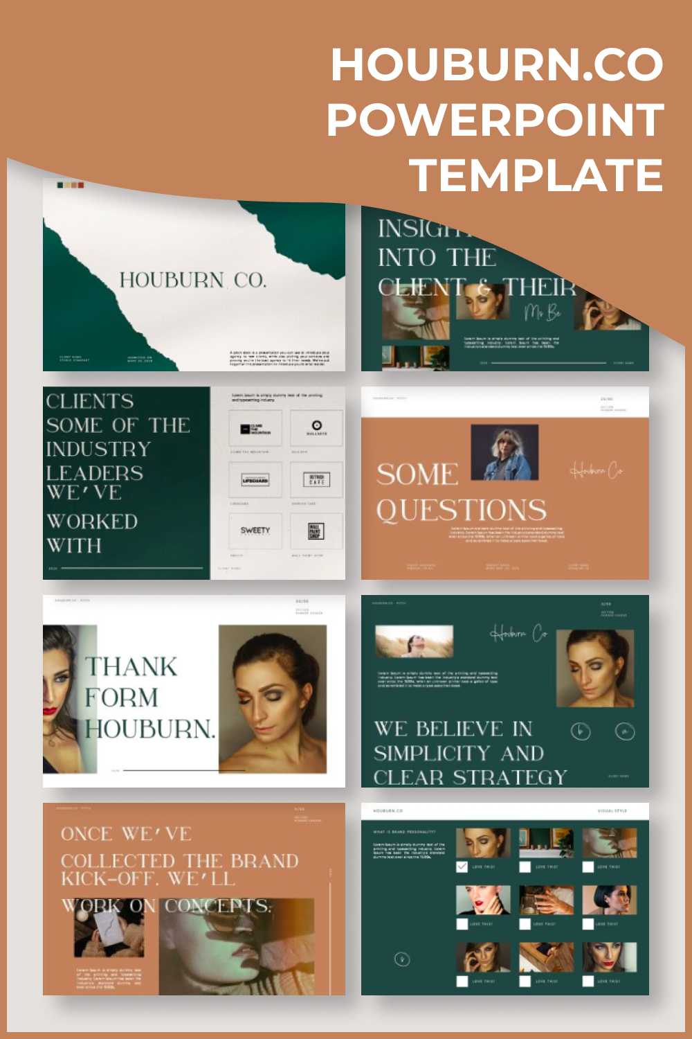 Houburn.CO Powerpoint Template by MasterBundles Pinterest Collage Image.
