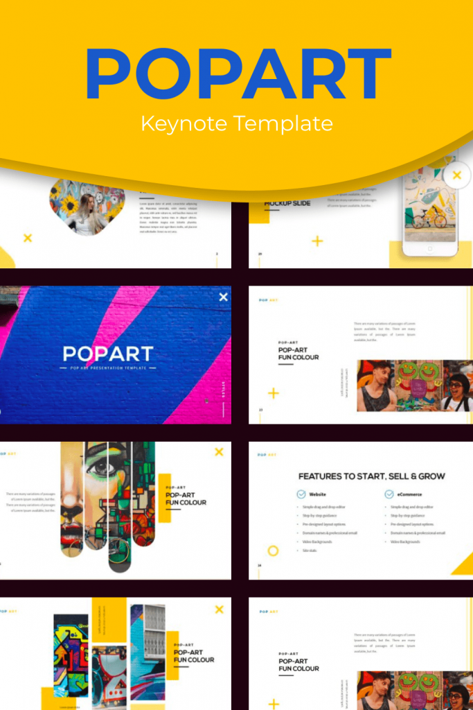 POPART Keynote Template by MasterBundles Pinterest Collage Image.