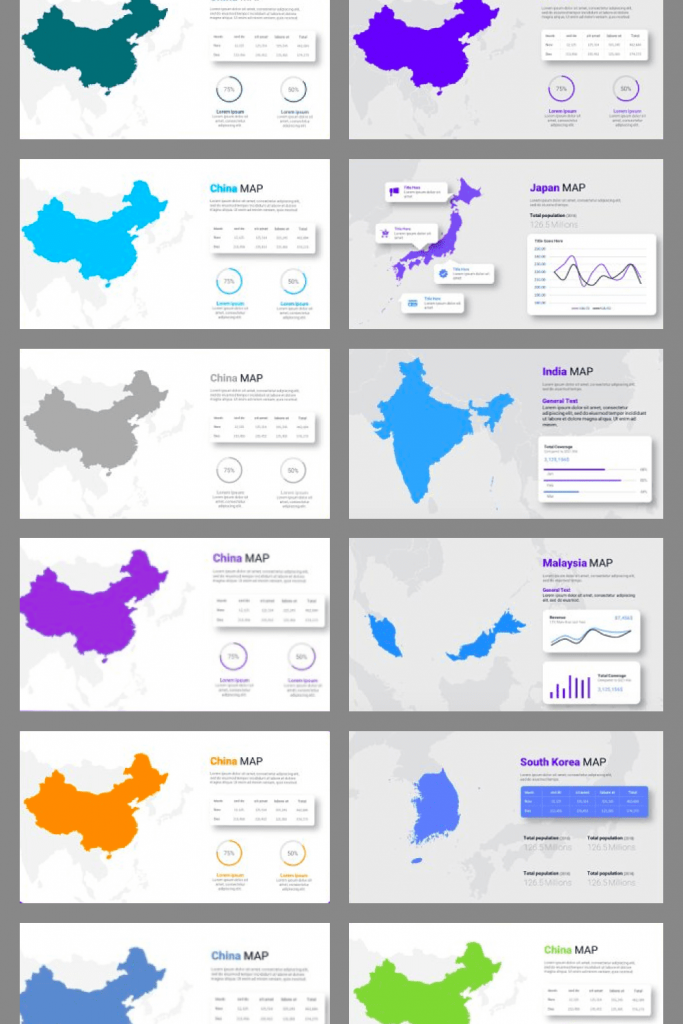Asia Maps PPTX Presentation Template by MasterBundles Pinterest Collage Image.