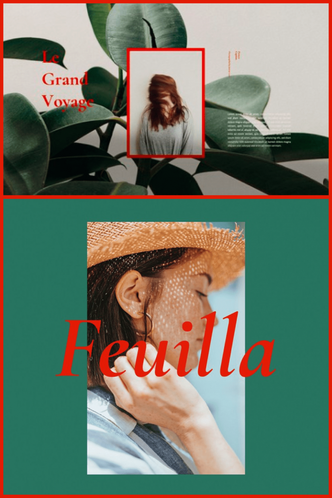 FEUILLA - Powerpoint Template by MasterBundles Pinterest Collage Image.