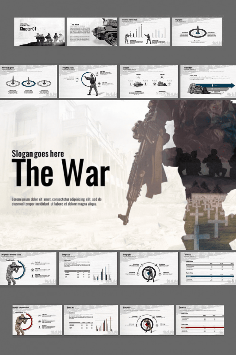 The War Powerpoint Presentation Template – MasterBundles