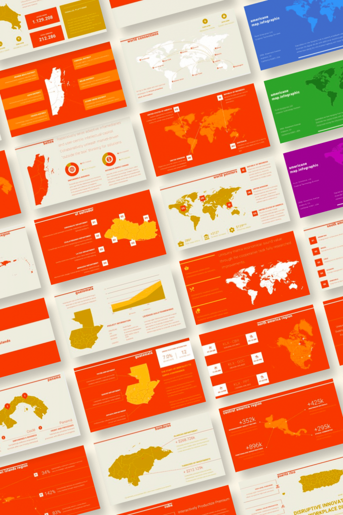 Americane: Region Map Powerpoint by MasterBundles Pinterest Collage Image.