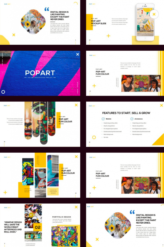 POPART Keynote Template by MasterBundles Pinterest Collage Image.