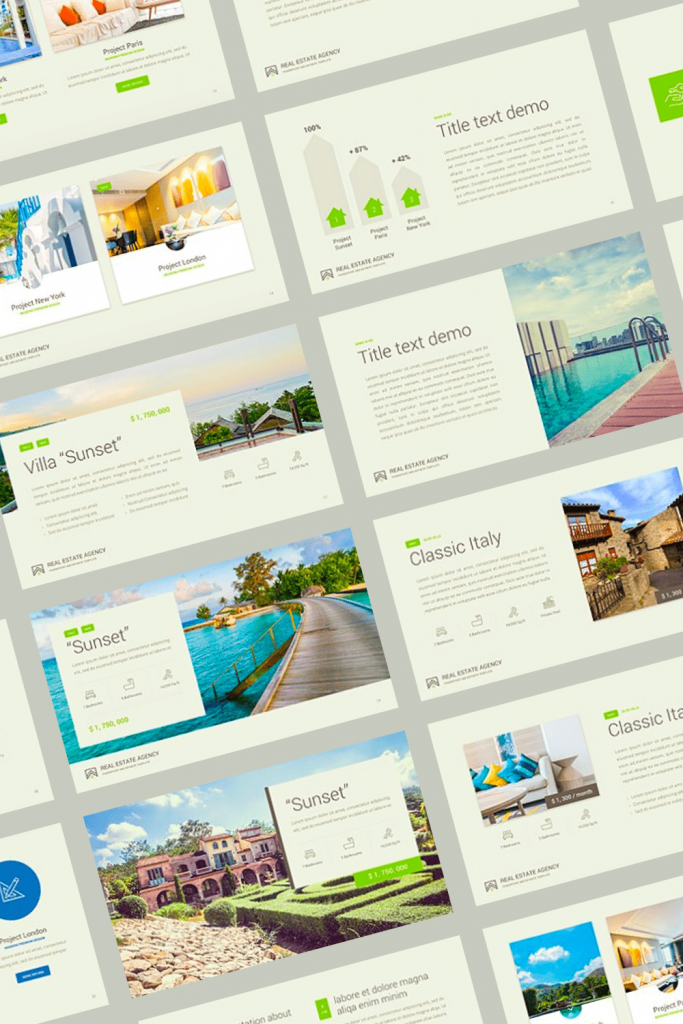 Real Estate PowerPoint Template by MasterBundles Pinterest Collage Image.