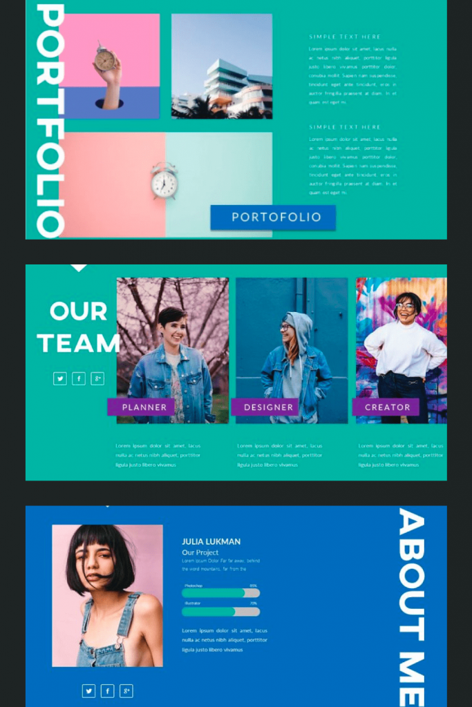Refresh Powerpoint Template by MasterBundles Pinterest Collage Image.