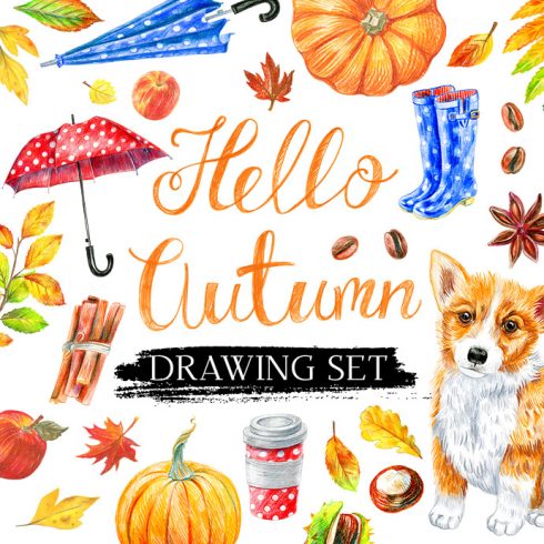 Hello Autumn: 70 Autumn Illustrations in Colored Pencil cover images.