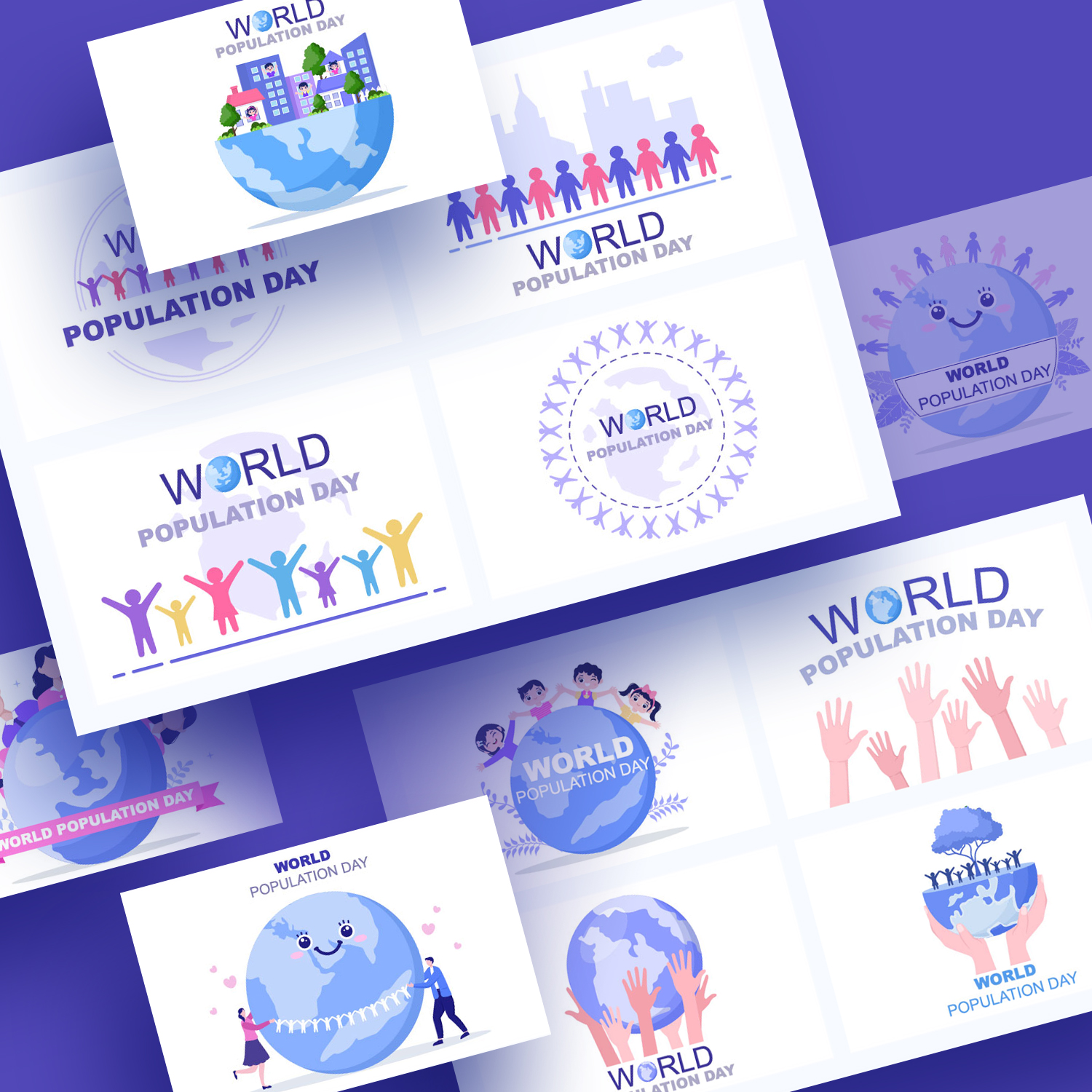 15 World Population Day Illustrations cover image.