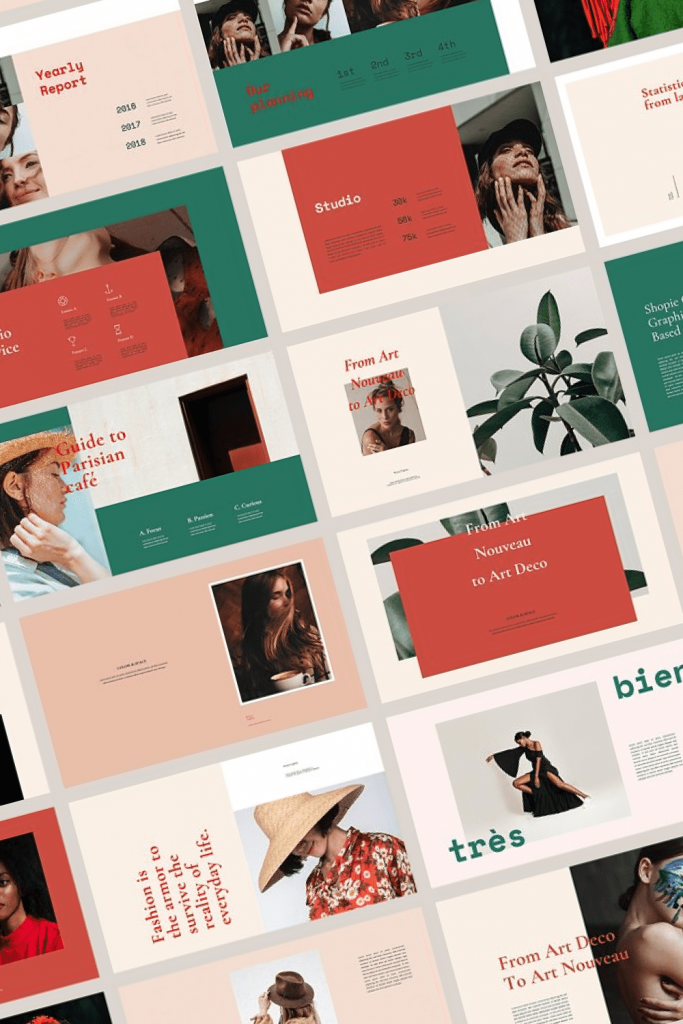 FEUILLA - Powerpoint Template by MasterBundles Pinterest Collage Image.