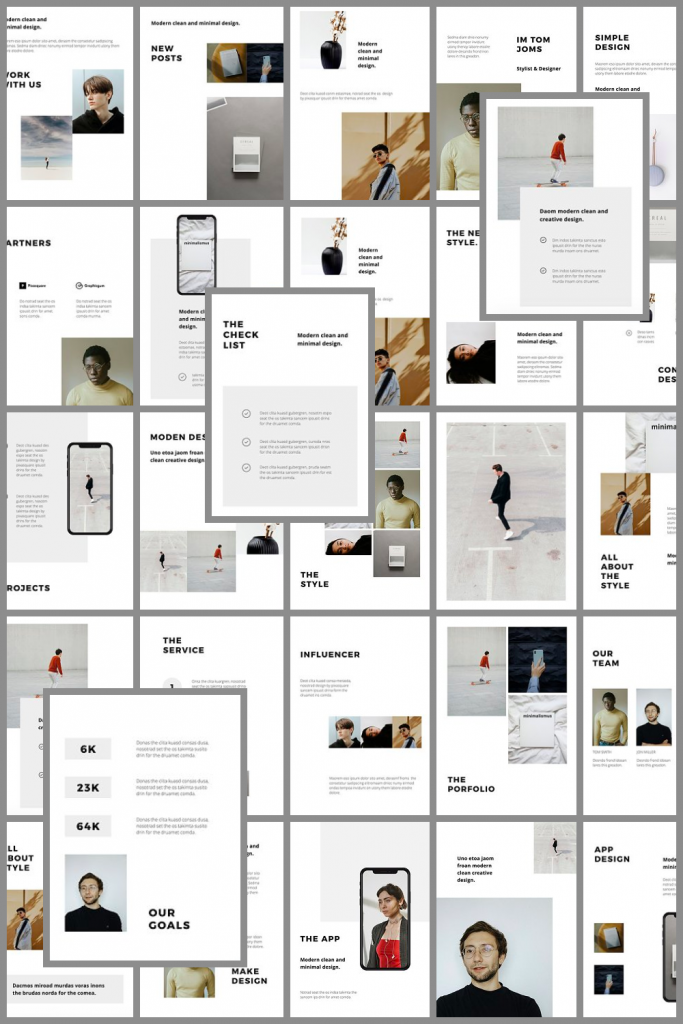 MODEN - Powerpoint Vertical Template by MasterBundles Pinterest Collage Image.