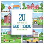 20 Back To School and Cute Bus Illustrations preview image.