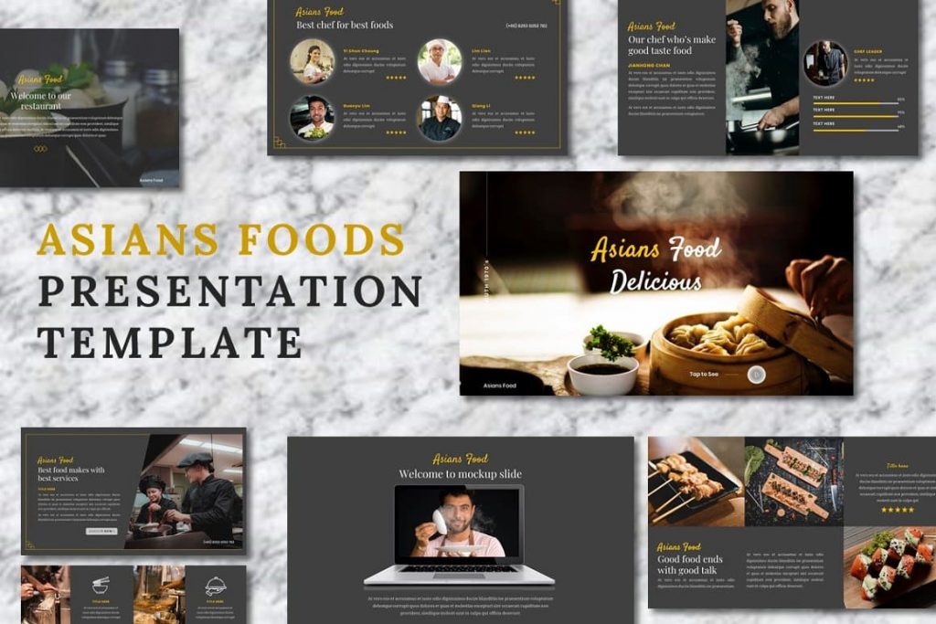 76 slides of Asians Food - Food PowerPoint presentation.