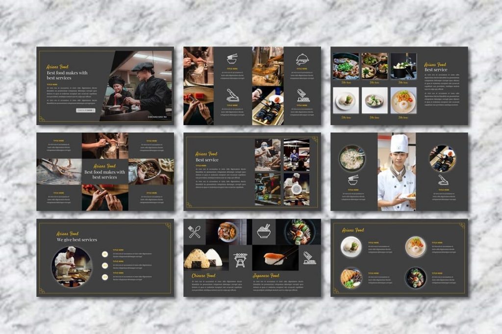 Unique Asians Food - Food PowerPoint layouts.