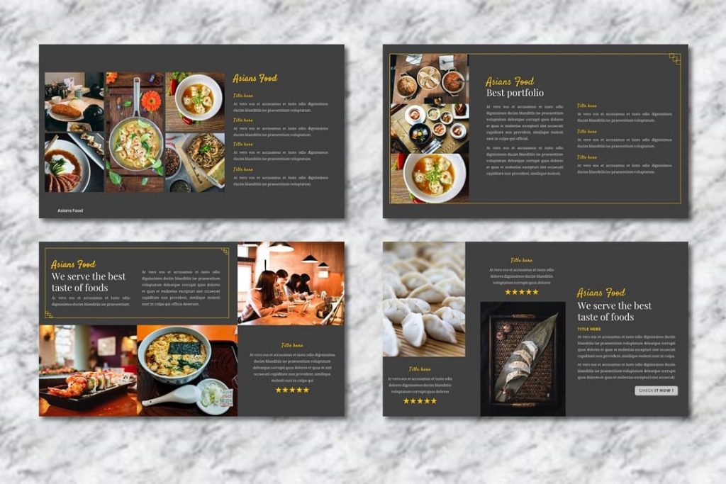 Asians Food Portfolio Slides - Food PowerPoint.